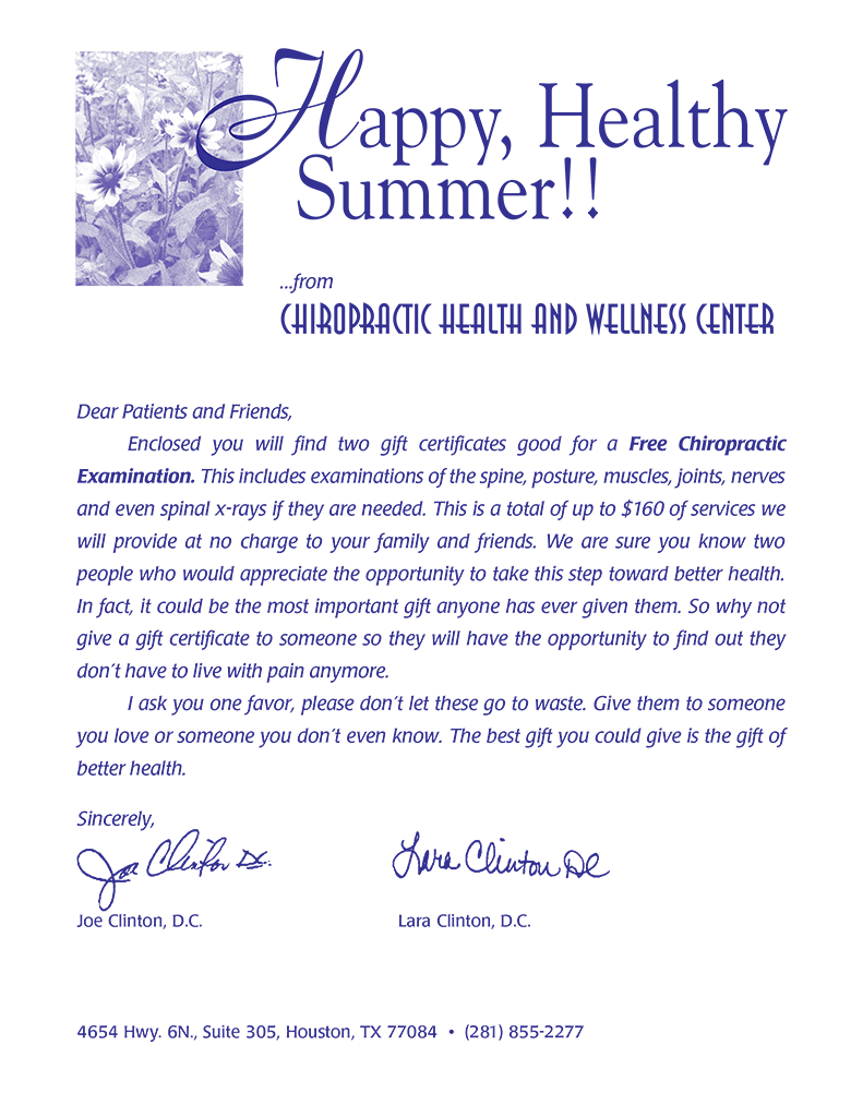 Happy Health Summer Letter